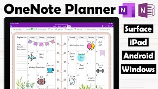 OneNote Planner  How to Use Our OneNote Digital Planners on Surface Pro iPad and Android [upl. by Nylodnewg]