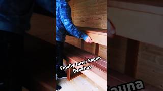 Finally Installing Sauna benches diysauna saunalife sauna [upl. by Yevi]