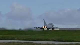 RAF Typhoon  full afterburners takeoff  RAF Lossiemouth 4K [upl. by Akemit]