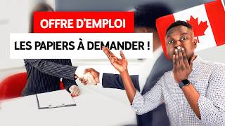 JAI REÇU UNE OFFRE DEMPLOI AU CANADA  QUELS DOCUMENTS DEMANDER À MON FUTUR EMPLOYEUR [upl. by Nimrak332]