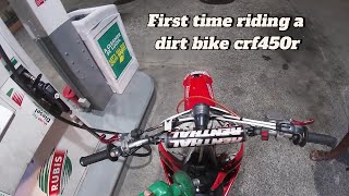 First time ime riding a dirt bike crf450r  bklfshorneil [upl. by Enitsirc]