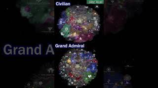 Stellaris AI comparison Civilian easiest vs Grand Admiral hardest stellaris ai timelapse [upl. by Witkin]