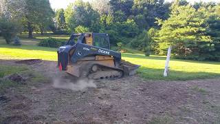 Deere 333G Skid Loader working with a John Deere 2025r Part 2 [upl. by Tupler]