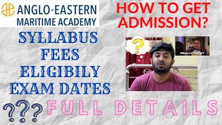 Anglo Eastern Maritime Academy  Sponsorship Test 2020  AEMA interview SyllabusFull Guidance [upl. by Ynelram202]