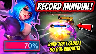 ¡NUNCA NADIE HIZO TANTO DAÑO EN UNA PARTIDA RUBY TOP 1 GLOBAL 908 WINRATE  MOBILE LEGENDS [upl. by Treblih]