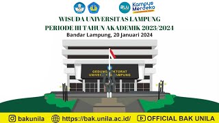 WISUDA PERIODE III TA 20232024 UNIVERSITAS LAMPUNG 20 JANUARI 2024 [upl. by Sirah]