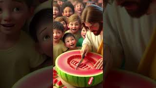 The Melon Miracle Jesus Leads Joy and Unity in the Village jesusanimation cartoon jesus [upl. by Heigl]