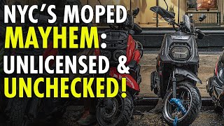 NYPD Seizes 80 Unlicensed Mopeds from Migrants at Roosevelt and Watson Hotel Shelters [upl. by Essirahc]