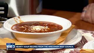 Angie Horkan shares hearty soup recipes from the Wisconsin Beef Council [upl. by Aicenra847]