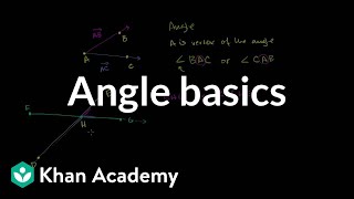 Angle basics  Angles and intersecting lines  Geometry  Khan Academy [upl. by Cissiee]