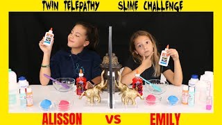 TWIN TELEPATHY SLIME CHALLENGE SIS VS SIS  SISTER FOREVER [upl. by Asiralc]