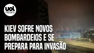 Guerra na Ucrânia Vídeo mostra explosões em Kiev em segundo dia de ataques russos [upl. by Saunder101]