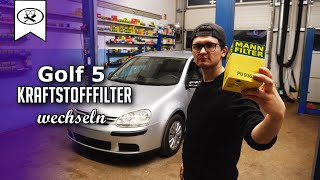 VW Golf 5 Kraftstofffilte wechseln  VW Golf 5 replace fuel filter  VitjaWolf  Tutorial  HD [upl. by Molli]