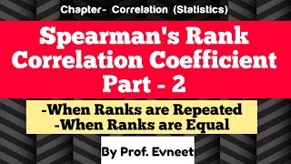 Rank Correlation repeated ranks  Repeated Rank correlation  Equal Rank correlation coefficient [upl. by Onilegna]