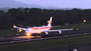 Iberia Airbus A340300 Take Off Costa Rica MROC [upl. by Kriste]