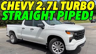 2023 Chevy Silverado Custom 27L Turbo w STRAIGHT PIPES [upl. by Ecyor]