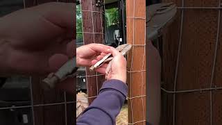 Genius hack for stretching welded wire on a gate [upl. by Nitaf952]