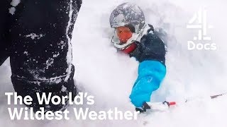 Real Footage of Avalanche Hitting a Group of Skiers [upl. by Aimil]