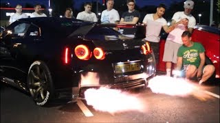 CRAZY LOUD Nissan GTR R35 Anti lag Flames and Revs [upl. by Avek]