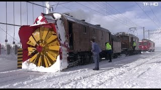 Snow Plowing With Steam  Schneeschleuder am Berninapass  Winterzug [upl. by Saylor351]