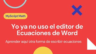 Escribir ecuaciones en Word con MyScript Math [upl. by Isabeau]