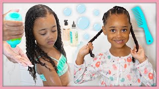 Curly Hair Weekly Wash amp Style Routine for Little Girls [upl. by Frazer]