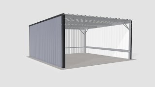 Steel Metal Shed Carport Assembly [upl. by Attenoj]