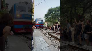 Hanoi Train Street travel vietnam vietnamtravel hanoi [upl. by Ahsratal]