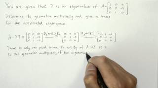 Geometric multiplicity example [upl. by Daniel523]