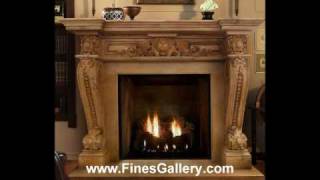 Fines Gallerycom custom marble Fireplaces [upl. by Llyrat]