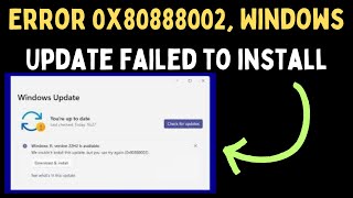 How to Fix Error 0x80888002 Windows Update Failed to Install Error on Windows 11 [upl. by Araeic110]