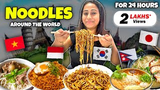 Eating NOODLES around the world for 24 Hours  Food Challenge [upl. by Jeffries]