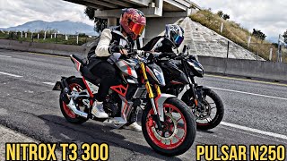 Ventó Nitrox T3 300 vs Bajaj Pulsar N250Carrera¡Como Es Posible Esto🤯😱 [upl. by Otsuj]