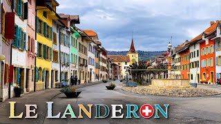 Le Landeron a fortified Swiss Town with very colorful Houses 🇨🇭 4K Walk [upl. by Analak]