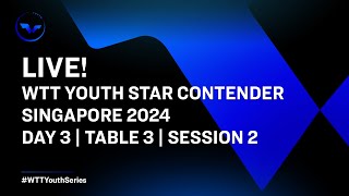 LIVE  T3  Day 3  WTT Youth Star Contender Singapore 2024  Session 2 [upl. by Ylatan]