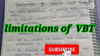 Limitations of VBT  Inorganic chemistry [upl. by Gordon]