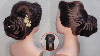 The best occasion bun hairstyle  Gorgeous occasion hairstyle  Updo bun hairstyle [upl. by Gean]