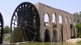 Syria 2005  Hama  water wheel quotNoriaquot [upl. by Lledrac]