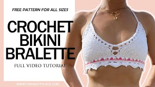 Make this Cute Crochet Bralette This Summer Free Written Pattern in the link [upl. by Yelsnya]