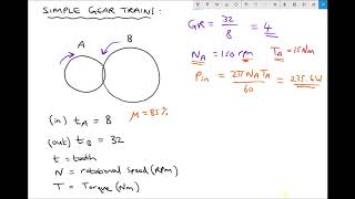 Simple Gear Ratios Input and Output Speed Torque and Power [upl. by Neira]