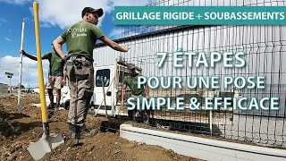 TUTO  Comment poser du grillage rigide avec soubassements béton amp poteaux à clips JARDIPREMIUM [upl. by Nelram]