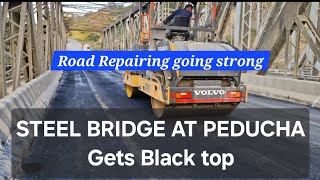 STEEL BRIDGE AT PEDUCHA GETTING BLACK TOP NH29 trending ROAD repairing [upl. by Marillin]