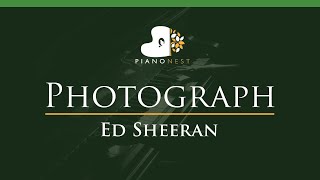 Ed Sheeran  Photograph  LOWER Key Piano Karaoke  Sing Along  Cover with Lyrics  Backing Track [upl. by Nadab493]