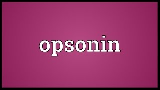 Opsonin Meaning [upl. by Yeldud580]