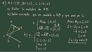 35 Geometría analítica examen 3 ejercicio 4 mediatriz recta paralela [upl. by Anilocin127]