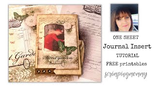 ONE SHEET journal insert with FREE PRINTABLE secretgarden [upl. by Gaither]