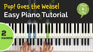 Pop Goes the Weasel on the Piano 2 Hands  Easy Piano Tutorial for Beginners [upl. by Elin]