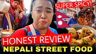 HONEST REVIEW TO NEPAL STREET FOOD CUISINES SUPER SPICY 🇳🇵 [upl. by Tacita]