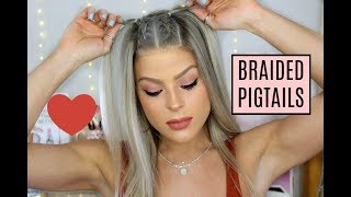 HAIR TUTORIAL  Braided Pigtails  Valerie pac [upl. by Tatianas]