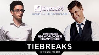 CarlsenCaruana Tiebreaks  2018 FIDE World Chess Championship [upl. by Kaehpos]